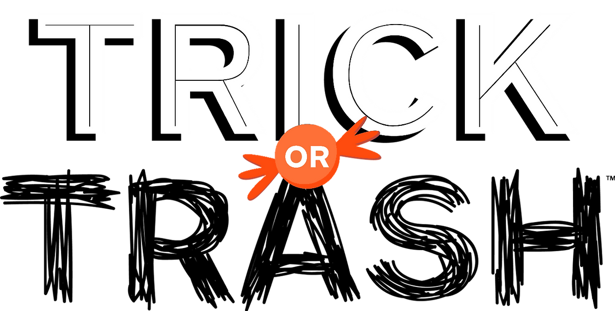 Trick or Trash logo and mail-back box