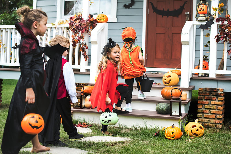 Children trick-or-treating on Halloween